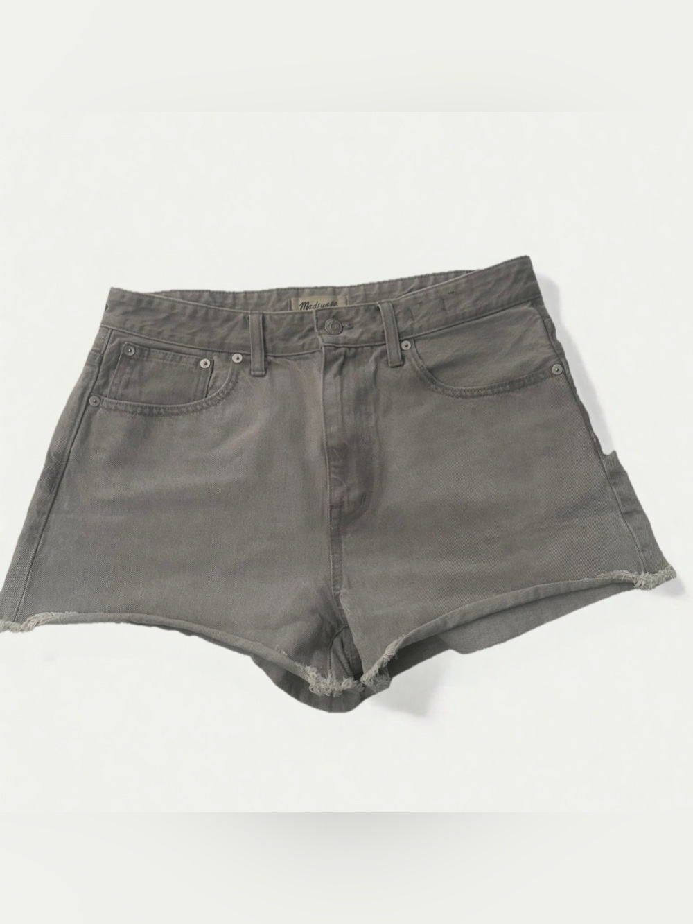 Madewell Gray Frayed Hem Denim Shorts